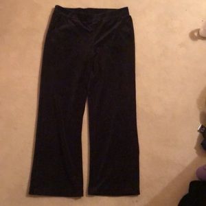 Ralph Lauren black Velour Wide Leg Drawstring Waist Lounge Pants m velvet dress